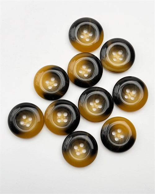 Knap 21mm - 4 huls knap - Brun/Caramel